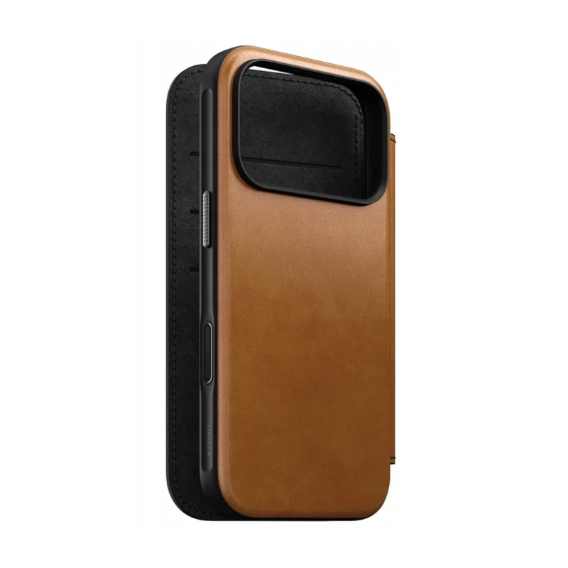 NOMAD pokrowiec case etui z klapką iPhone 17 Pro MagSafe skóra naturalna (english tan-c)