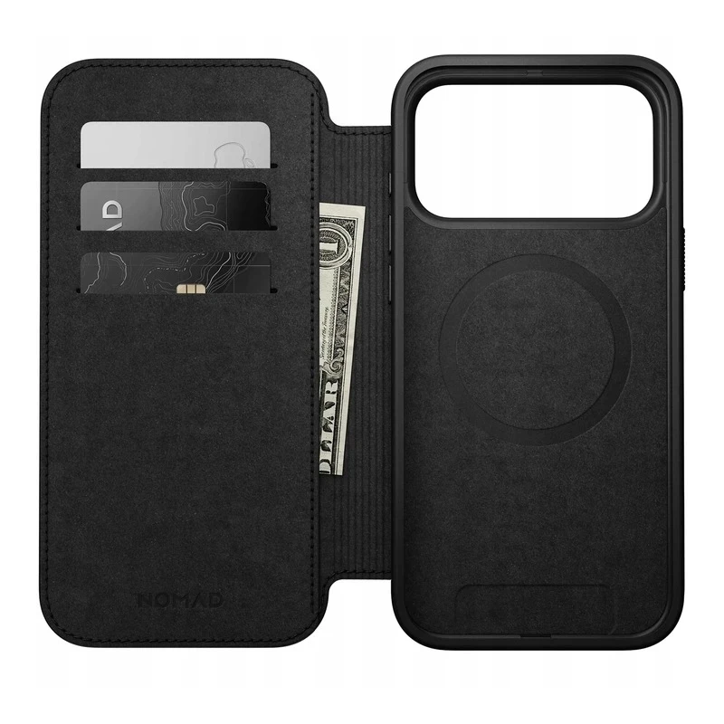 NOMAD pokrowiec case etui z klapką iPhone 17 ProMax MagSafe skóra naturalna (black)