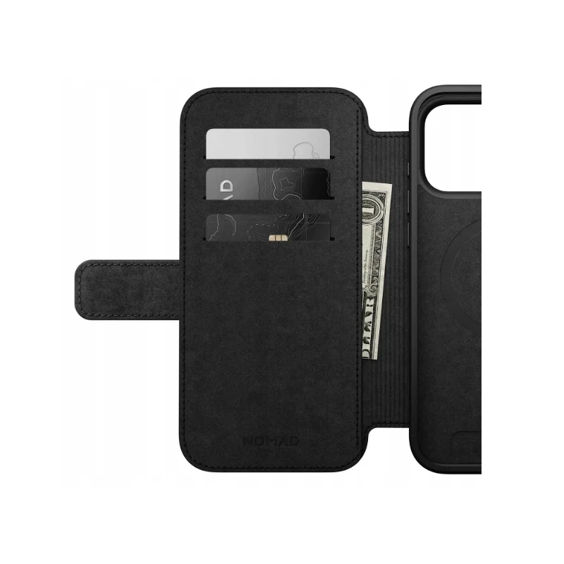 NOMAD pokrowiec case etui z klapką iPhone 17 ProMax MagSafe skóra naturalna (black)