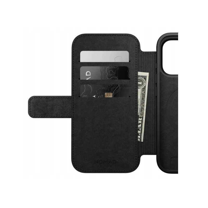 NOMAD Modern Leather Folio - skórzane etui do iPhone 17 Pro kompatybilne z MagSafe (black)
