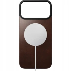NOMAD nakładka magnetyczna plecki iPhone 17 Pro Max MagSafe skóra Horween (rustic brown)