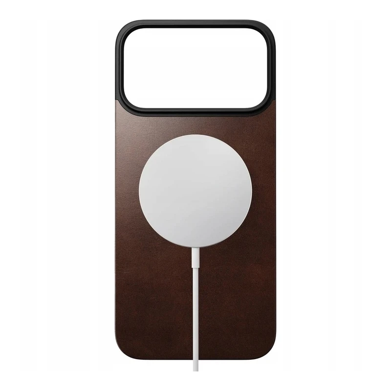 NOMAD nakładka magnetyczna plecki iPhone 17 Pro Max MagSafe skóra Horween (rustic brown)