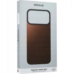 NOMAD nakładka magnetyczna plecki iPhone 17 Pro Max MagSafe skóra Horween (rustic brown)