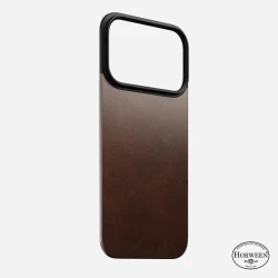 NOMAD nakładka magnetyczna plecki iPhone 17 Pro MagSafe skóra Horween (rustic brown)