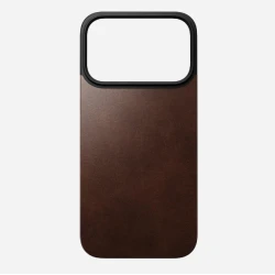 NOMAD nakładka magnetyczna plecki iPhone 17 Pro MagSafe skóra Horween (rustic brown)