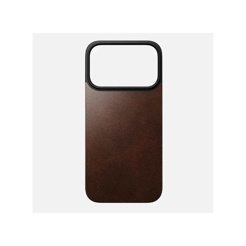 NOMAD Magnetic Leather Back - nakładka magnetyczna na iPhone 17 Pro kompatybilna z MagSafe  skóra Horween (rustic brown)