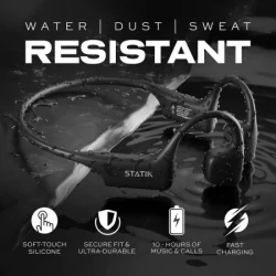 Statik Aktive Bone Conduction Headphones - bezprzewodowe słuchawki z przewodnictwem kostnym (black)