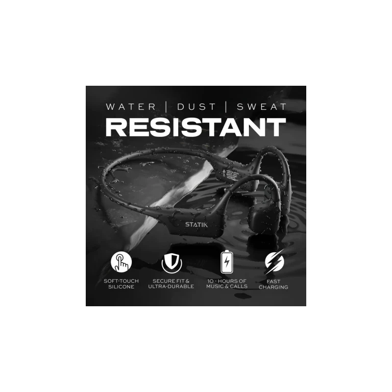 Statik Aktive Bone Conduction Headphones - bezprzewodowe słuchawki z przewodnictwem kostnym (black)