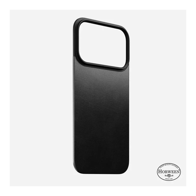 NOMAD nakładka magnetyczna plecki iPhone 17 Pro MagSafe skóra Horween (black)