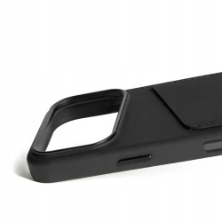 Mujjo Wallet case plecki etui skórzane portfel iPhone 17 Pro MagSafe black