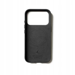 Mujjo Wallet case plecki etui skórzane portfel iPhone 17 Pro MagSafe black