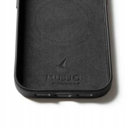 Mujjo Wallet case plecki etui skórzane portfel iPhone 17 Pro MagSafe black