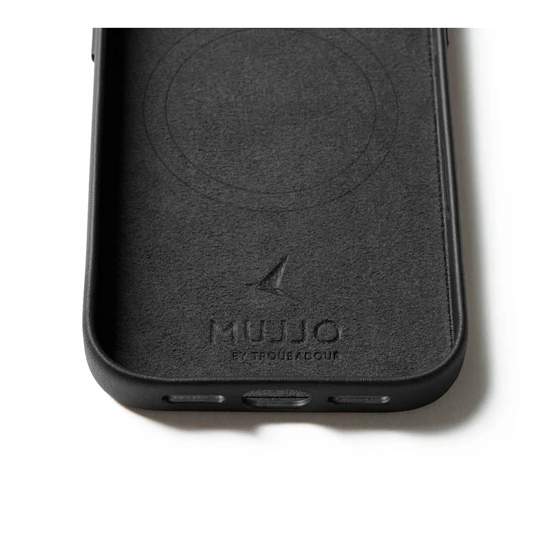 Mujjo Wallet Leather Case - etui skórzane do iPhone 17 Pro kompatybilne z MagSafe (black)