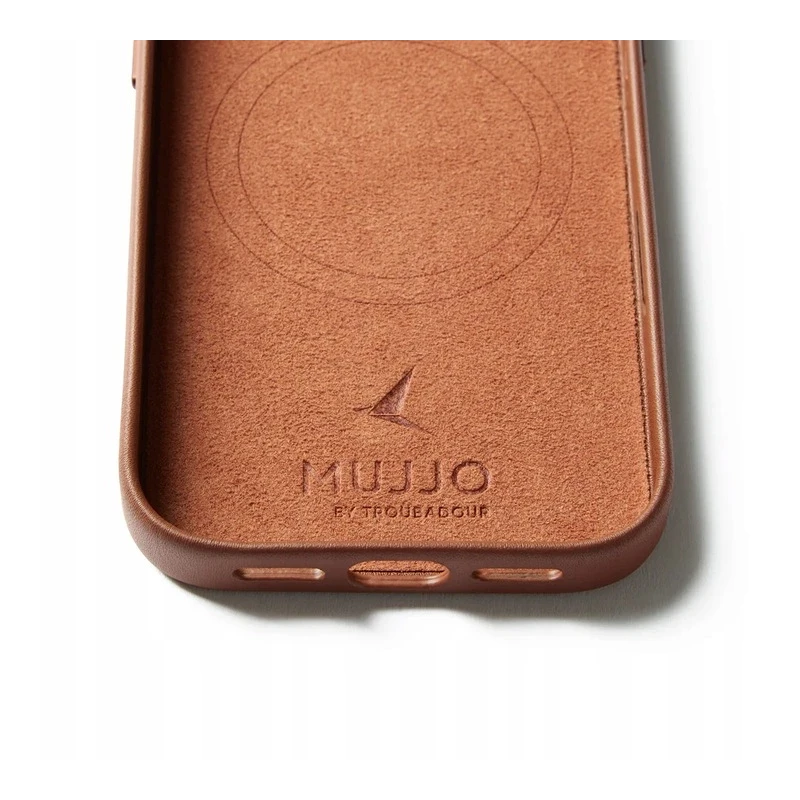 Mujjo Wallet Leather Case - etui skórzane do iPhone 17 Pro kompatybilne z MagSafe (tan)