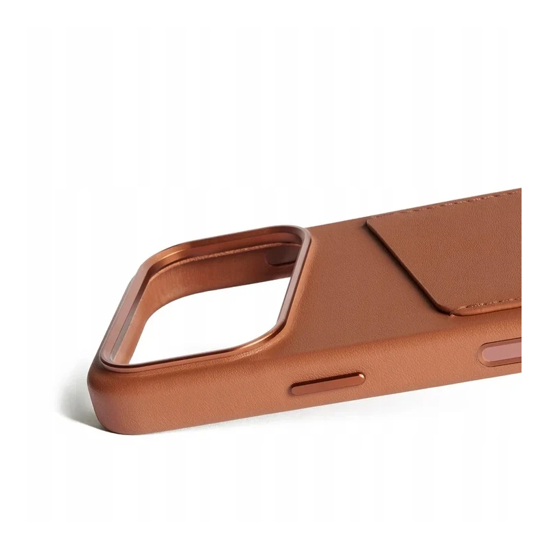 Mujjo Wallet Leather Case - etui skórzane do iPhone 17 Pro kompatybilne z MagSafe (tan)