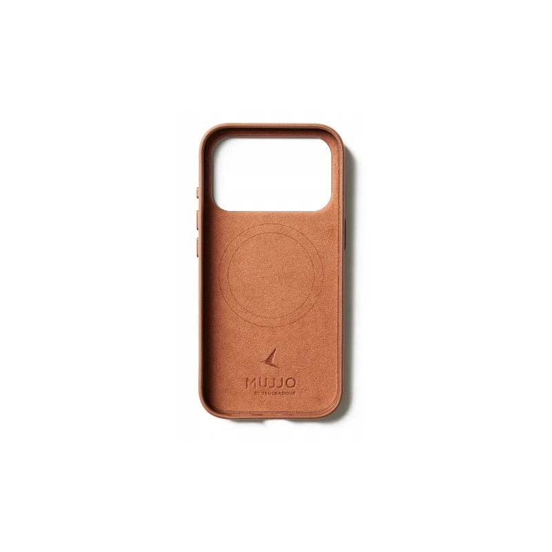 Mujjo Wallet Leather Case - etui skórzane do iPhone 17 Pro kompatybilne z MagSafe (tan)