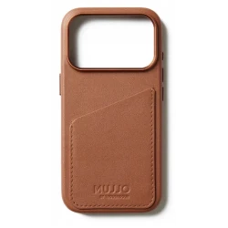 Mujjo Wallet case plecki etui skórzane portfel iPhone 17 Pro MagSafe tan