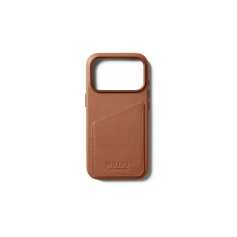 Mujjo Wallet Leather Case - etui skórzane do iPhone 17 Pro kompatybilne z MagSafe (tan)