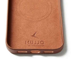 Mujjo Wallet case plecki etui skórzane portfel iPhone 17 Pro Max MagSafe (tan)
