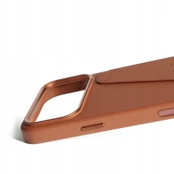 Mujjo Wallet case plecki etui skórzane portfel iPhone 17 Pro Max MagSafe (tan)