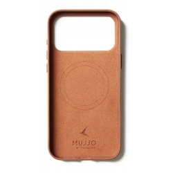 Mujjo Wallet case plecki etui skórzane portfel iPhone 17 Pro Max MagSafe (tan)