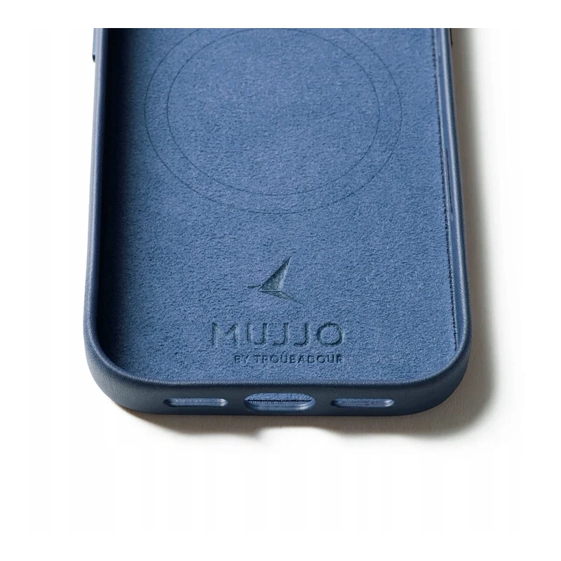 Mujjo Leather Case - etui skórzane do iPhone 17 Pro kompatybilne z MagSafe (monaco blue)