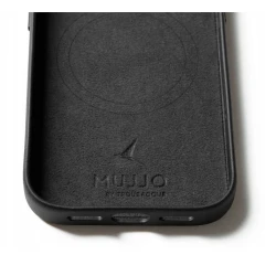 Mujjo case etui skórzane plecki obudowa iPhone 17 Pro MagSafe (black)