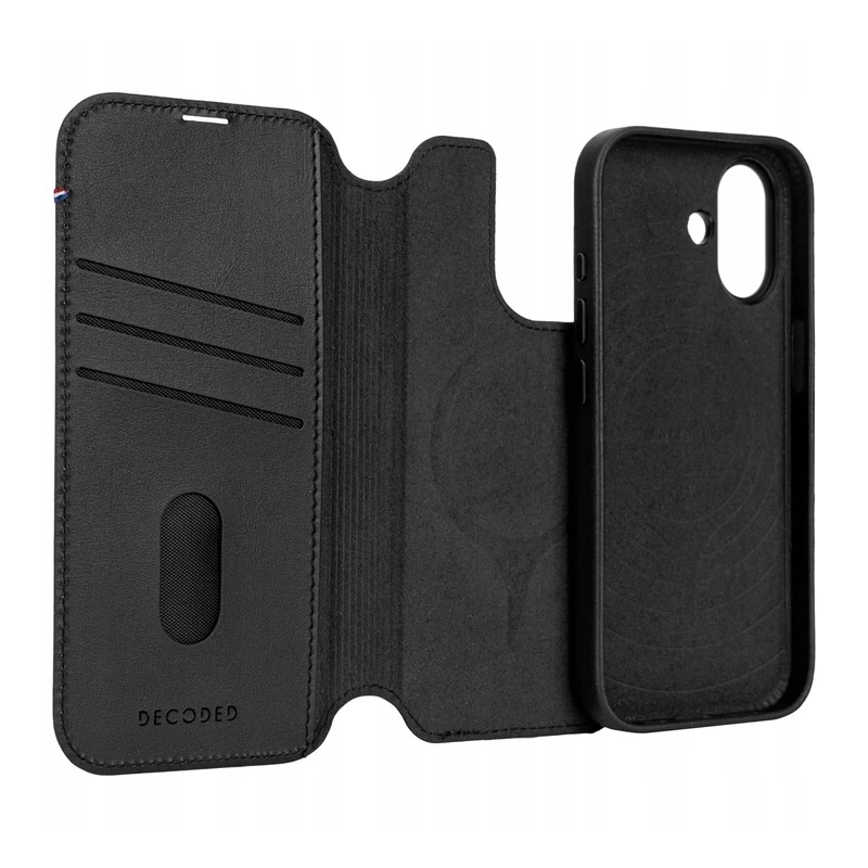 Decoded pokrowiec case dwuczęściowe etui z klapką iPhone 17 MagSafe skóra (black)