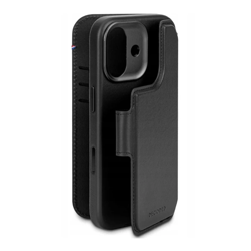 Decoded pokrowiec case dwuczęściowe etui z klapką iPhone 17 MagSafe skóra (black)