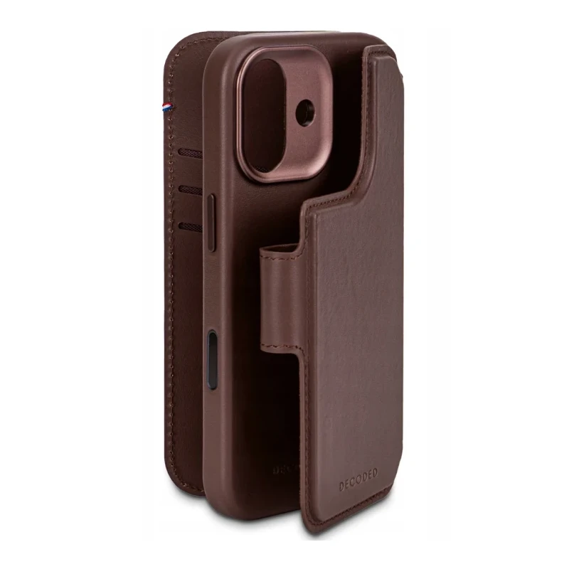 Decoded pokrowiec case dwuczęściowe etui z klapką iPhone 17 MagSafe skóra (chocolat brown)