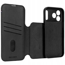 Decoded case dwuczęściowe etui z klapką iPhone 17 Pro MagSafe skóra (black)
