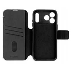 Decoded case dwuczęściowe etui z klapką iPhone 17 Pro MagSafe skóra (black)