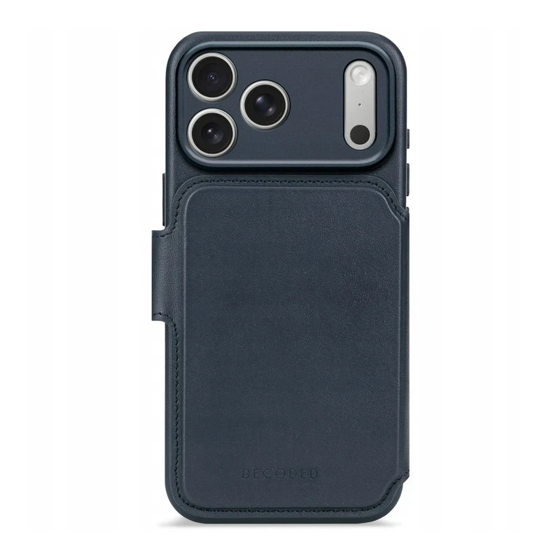 Decoded case dwuczęściowe etui z klapką iPhone 17 Pro MagSafe skóra (navy shadow)