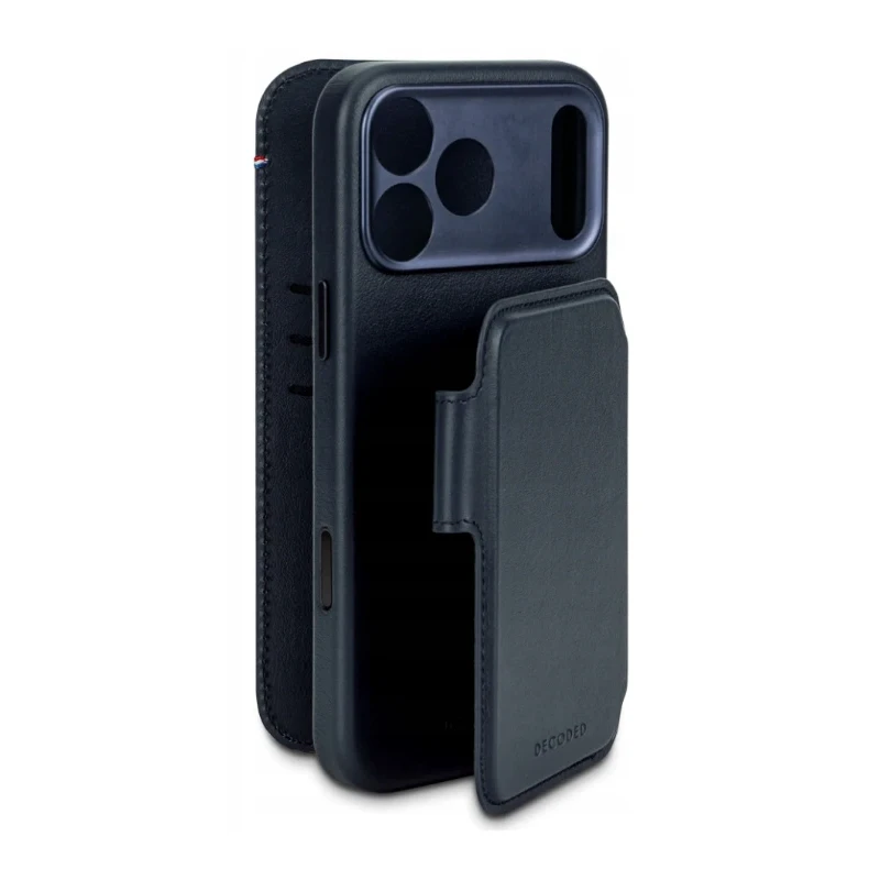 Decoded case dwuczęściowe etui z klapką iPhone 17 Pro MagSafe skóra (navy shadow)