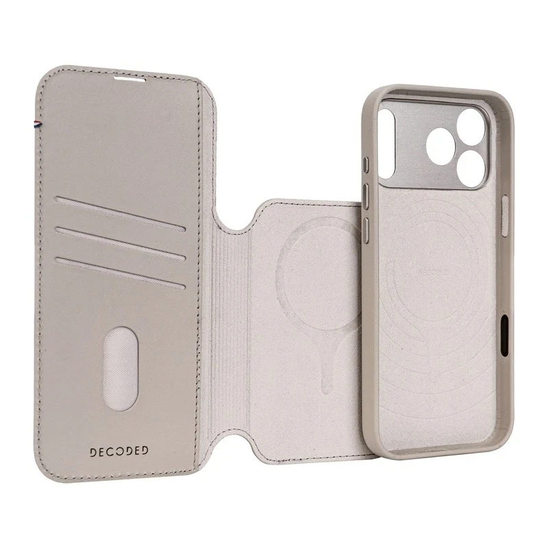 Decoded case dwuczęściowe etui z klapką iPhone 17 Pro MagSafe skóra (solid clay)