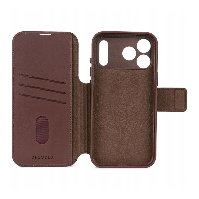 Decoded case dwuczęściowe etui z klapką iPhone 17 Pro MagSafe skóra (chocolat brown)