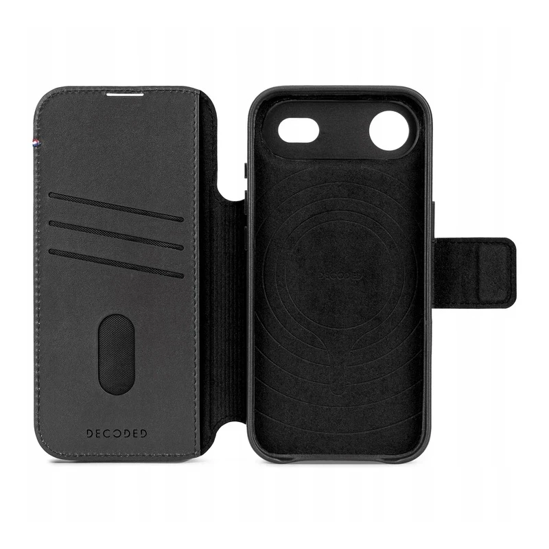 Decoded case dwuczęściowe etui z klapką iPhone 17 Air MagSafe skóra (black)