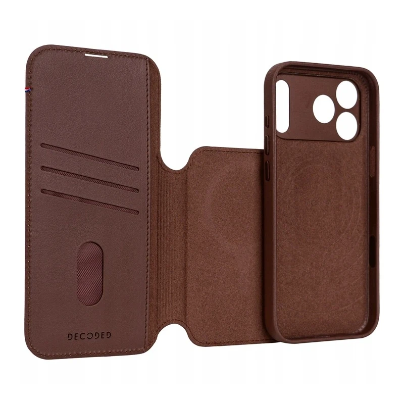 Decoded case dwuczęściowe etui z klapką iPhone 17 Pro Max MagSafe skóra (chocolat brown)