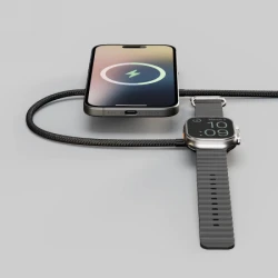 ZENS Charging Cable Pro 2 - bezprzewodowy kabel ładujący Qi2 o mocy 15W z USB-C do iPhone i Apple Watch (czarny)