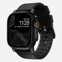 NOMAD Active Band Pro - wodoodporny skórzany pasek do Apple Watch 46mm/49mm (black active leather, black hardware)