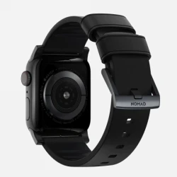 NOMAD Active Band Pro - wodoodporny skórzany pasek do Apple Watch 46mm/49mm (black active leather, black hardware)