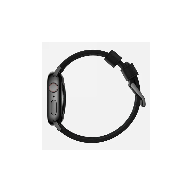 NOMAD Active Band Pro - wodoodporny skórzany pasek do Apple Watch 46mm/49mm (black active leather, black hardware)