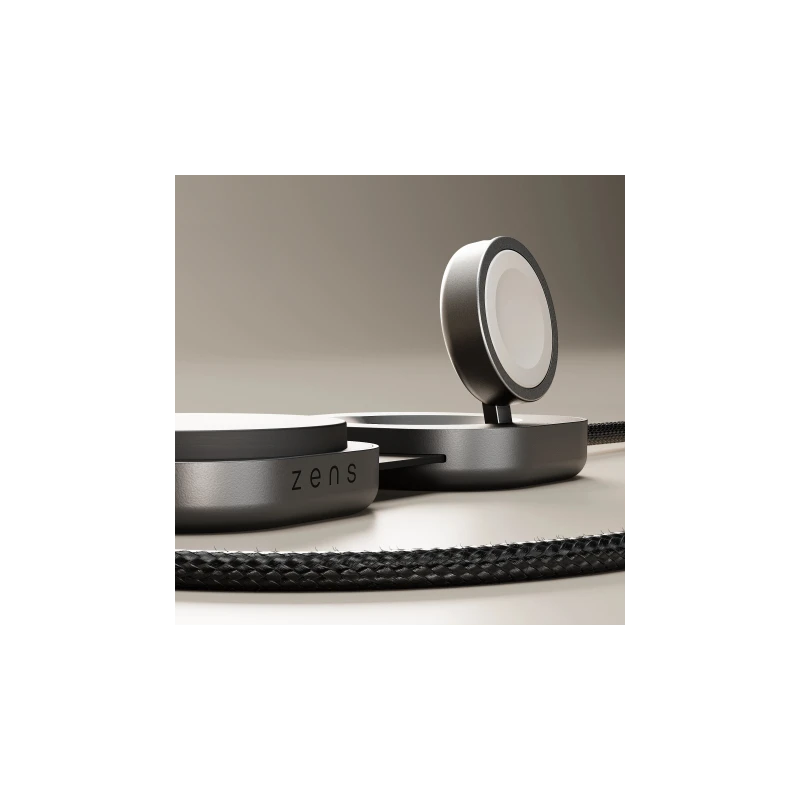 ZENS Charging Cable USB C-C Pro 3 - bezprzewodowy magnetyczny kabel USB-C–USB-C Qi2 15 W, z możliwością ładowania 3 urządzeń jed