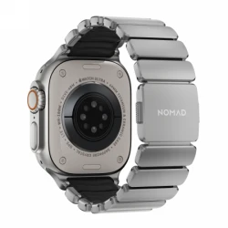NOMAD Stratos Band - tytanowa bransoleta do Apple Watch 49mm z FKM (natural titanium, black FKM)