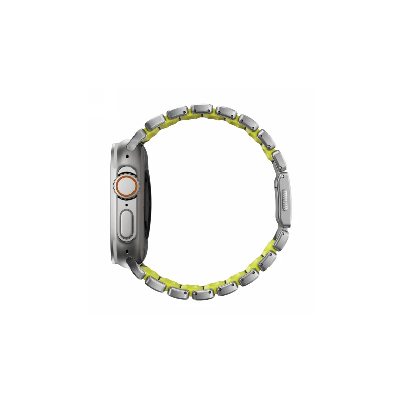 NOMAD Stratos Band - tytanowa bransoleta do Apple Watch 49mm z FKM (natural titanium, volt FKM)