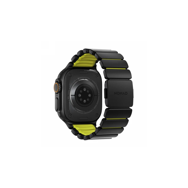 NOMAD Stratos Band - tytanowa bransoleta do Apple Watch 49mm z FKM (black titanium, volt FKM)