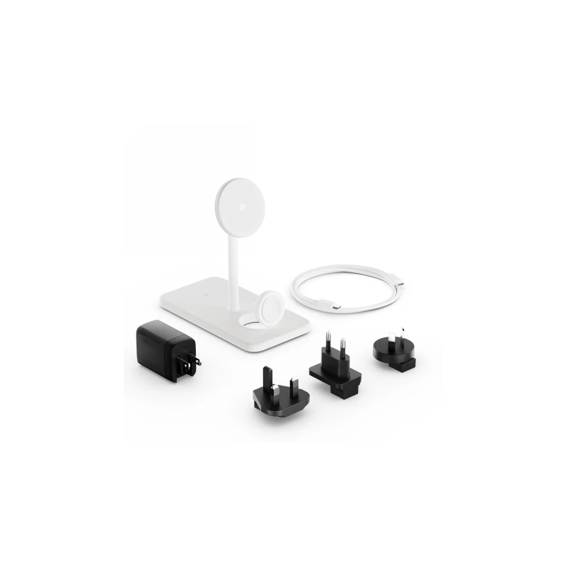 Twelve South HiRise 3 Deluxe (2024) - stojąca ładowarka bezprzewodowa Qi2 do trzech urządzeń kompatybilna z MagSafe (white)