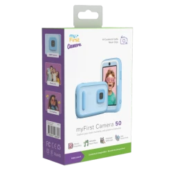myFirst Camera 50 - aparat fotograficzny dla dzieci z technologią AI, dotykowym ekranem IPS i podwójnym obiektywem 16MP/20MP (bl
