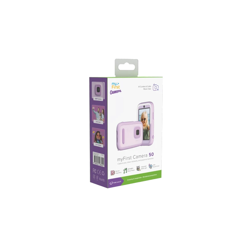 myFirst Camera 50 - aparat fotograficzny dla dzieci z technologią AI, dotykowym ekranem IPS i podwójnym obiektywem 16MP/20MP (pu