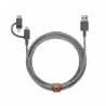 Native Union Belt Cable Universal - kabel USB-A - USB-C/lightning/microUSB, 2 m (zebra)